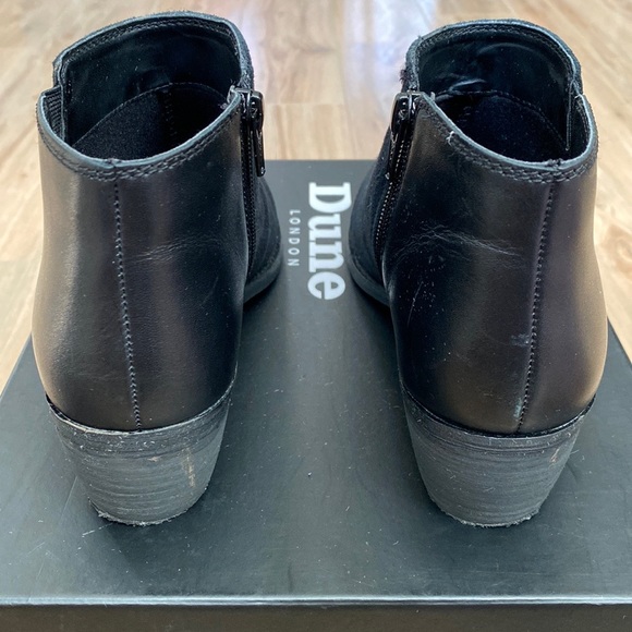 Dune London Penelope Black Suede/Leather Low Ankle Boot- Size 6M/ 37 - Picture 6 of 16